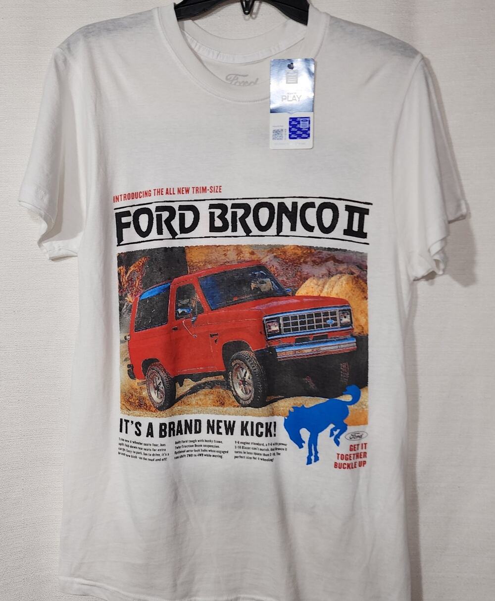 Ford Bronco 2 men's white shirt size Small